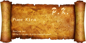 Puer Kira névjegykártya